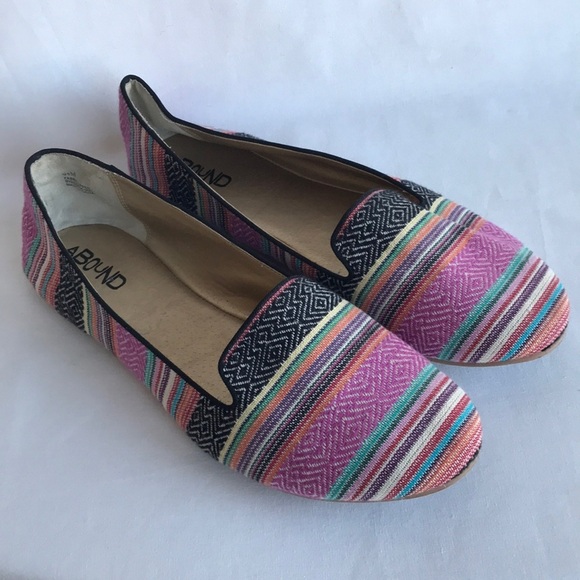 Abound multicolored round toe fabric flats, 9.5M - Picture 1 of 8